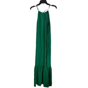 Banana Republic Emerald Green Halter Tiered  Maxi Dress Size 6